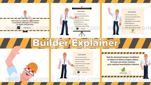 27689创意视频包装AE模版Builder Explainer
