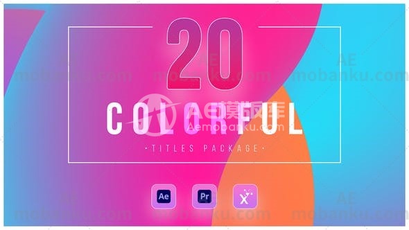 2769620组彩色标题动画AE模版20 Colorful Titles (Drag-Drop Features)