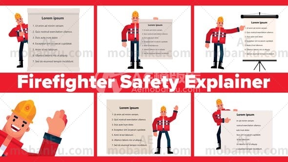 27699消防员安全知识讲解视频包装AE模版Firefighter Safety Explainer