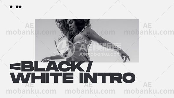 27700创意黑白风格视频包装AE模版Intro Black & White