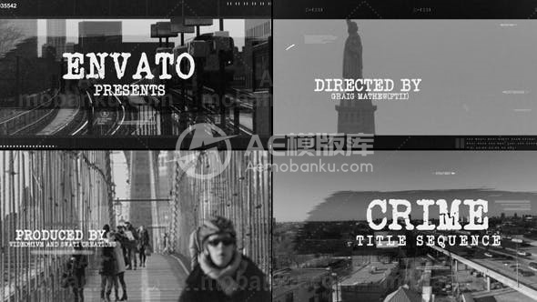 27704犯罪文字标题动画AE模版Crime Title Sequence