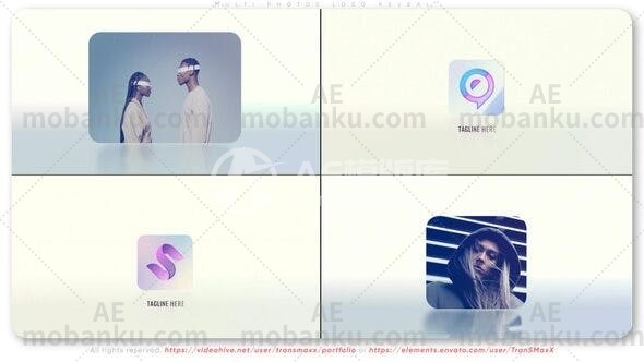 27707创意多图片logo演绎动画AE模版Multi Photos Logo Reveal