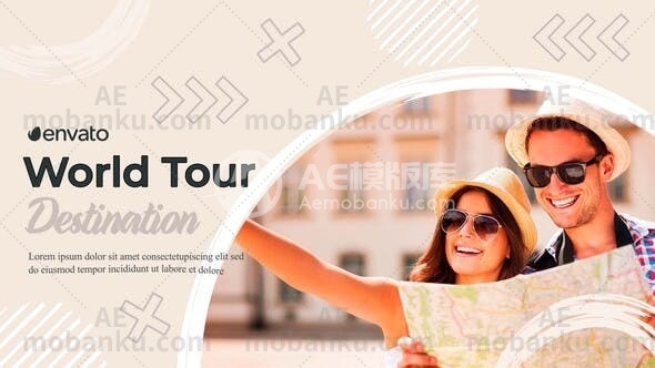 27724旅行图文展示动画AE模版Travel Slideshow