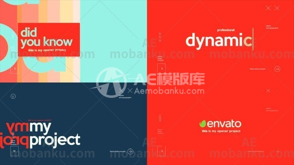 27727创意文字动画AE模版Text Intro