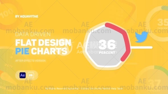 27728扁平化信息图表动画AE模版Flat Infographics Pie Charts