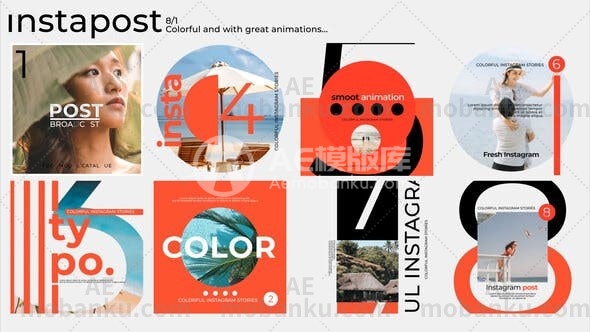 27734Instagram故事包动画AE模版Instagram Post