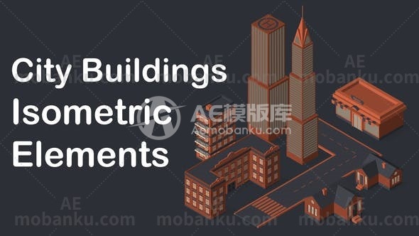 27737城市建筑视频介绍AE模版Isometric City Buildings Toolkit For Explainer Video