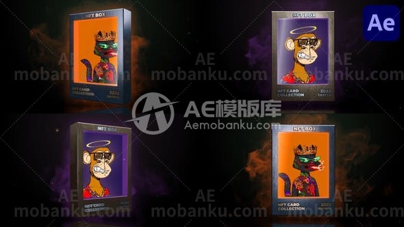 27739创意视频包装AE模版NFT 3d Card for After Effects