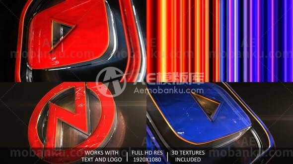 27747创意3D logo演绎视频开场AE模版Broadcast 3D Logo Opener