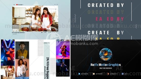 27751创意视频包装AE模板Youtube Intro 02