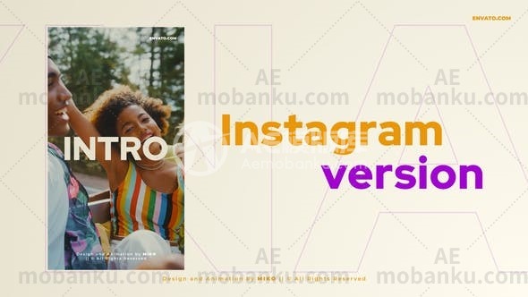 27760动态创意logo演绎动画AE模版Dynamic Intro Logo Instagram