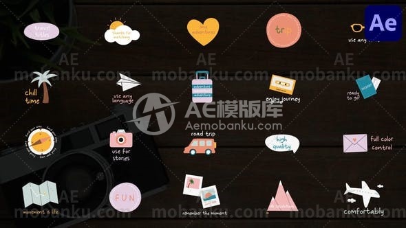 27783旅行标题动画AE模版Travel Titles | After Effects