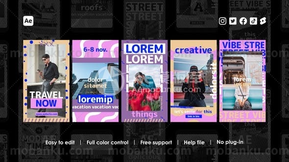 27786Instagram故事包动画AE模版Instagram Stories Pack