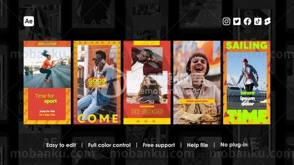 27788Instagram故事动画AE模版Instagram Stories