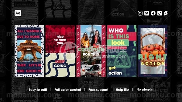 27797Instagram故事动画AE模版Instagram Stories