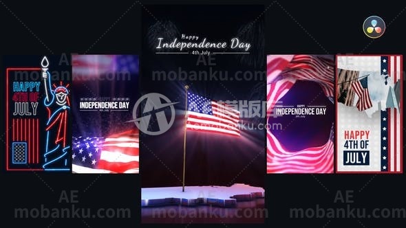 278067月4日Instagram故事AE模版4th of July Instagram Stories