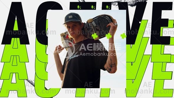 27818信号干扰视频开场AE模版Glitch Intro Urban Opener