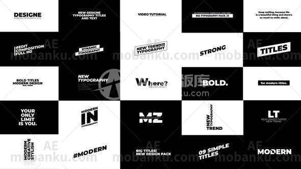 27821标题动画AE模版Big Pack Titles | After Effects