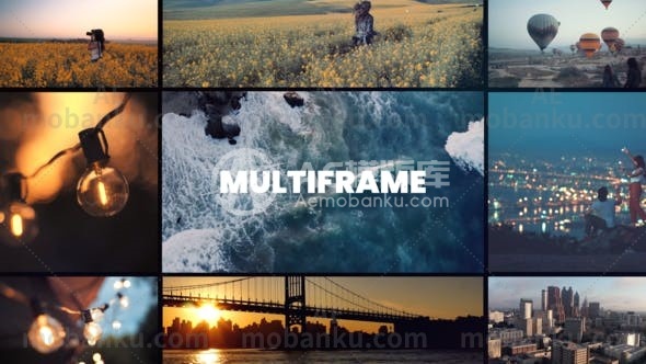 27825创意视频开场AE模版Modern Multiframe Opener