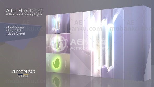 27826创意logo演绎视频AE模版Light Logo Opener