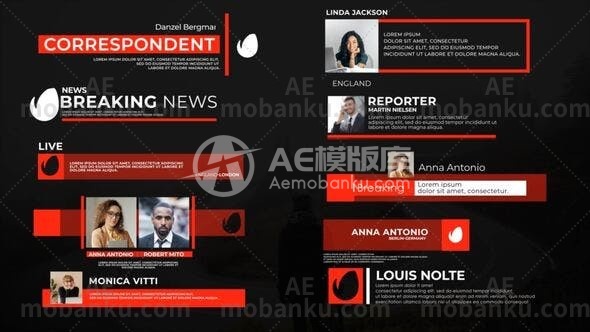 27827新闻字幕条动画AE模版News Lower Thirds V.3