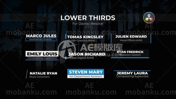 27841字幕条动画达芬奇模版Lower Thirds for DaVinci Resolve