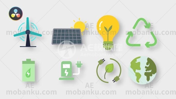 27859创意图标icons动画AE模版Ecology Icons