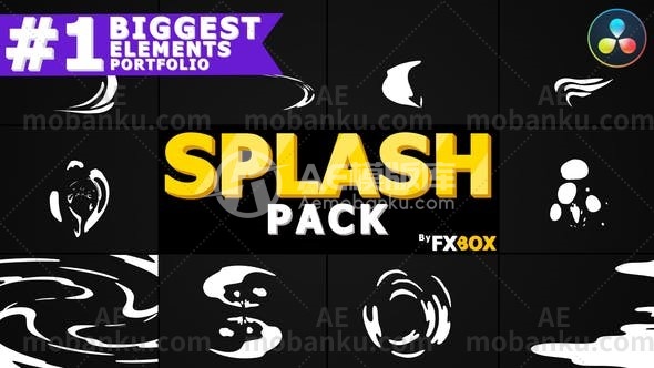 27861卡通液体飞溅动画达芬奇模版Cartoon Liquid Splashes | DaVinci Resolve