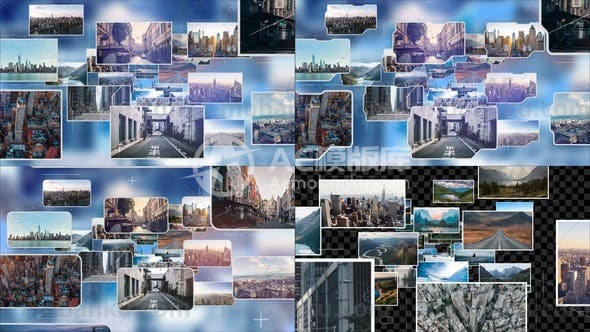 278644K简单画廊循环动画AE模版Simple Gallery Loops 4K