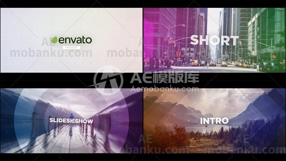 27869短视频图文展示AE模版Short Slideshow Intro