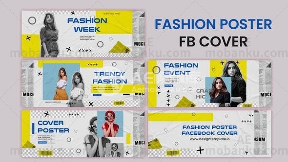 27870时尚海报脸书封面AE模版Fashion Poster Facebook Cover