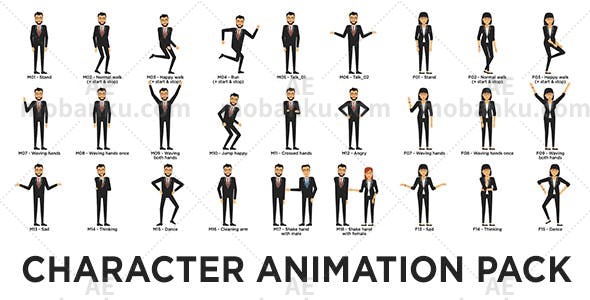 27871角色动画包AE模版Character Animation Pack