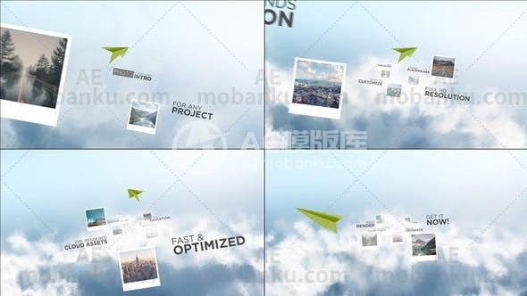27875照片云logo演绎动画AE模版Photo Cloud Logo Intro