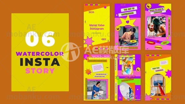 27876色彩丰富的抽象Instagram故事AE模版Colourful Abstract Instagram Story