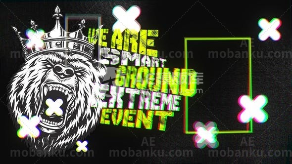 27880文字排版快闪logo演绎动画AE模版Typography and Stomp Logo Intro