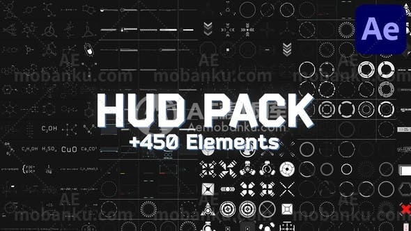 27883HUD界面视频包装AE模版HUD Pack | Part 6