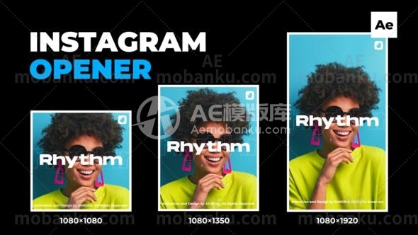 27884Instagram故事logo演绎动画AE模版Instagram Logo Opener