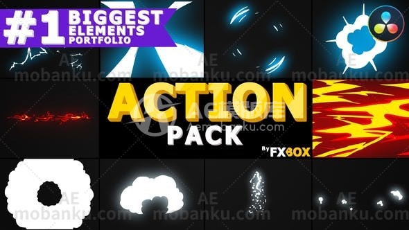 27901动态元素动画达芬奇模版Dynamic Elements Pack | DaVinci Resolve