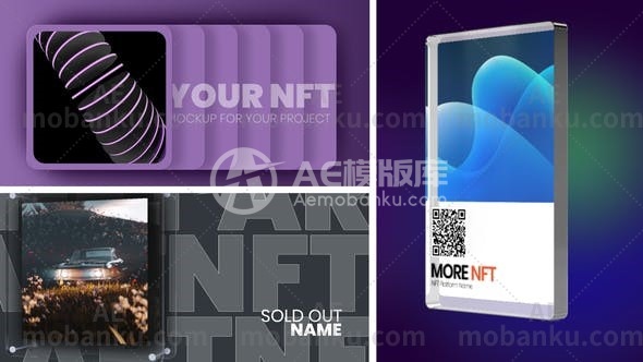27909NFT卡片图文展示AE模版NFT Card Slides