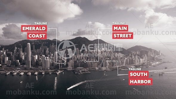 27928呼号文字特效AE模版Call Out Automatic Resizing