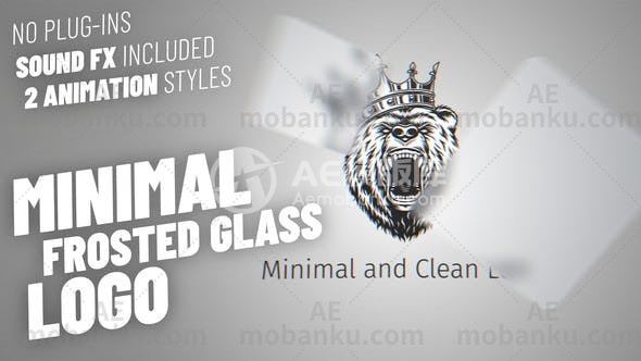 27942迷你简洁logo演绎动画AE模版Minimal and Clean Glass Logo