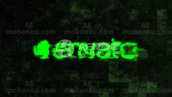 27945信号干扰logo演绎动画AE模版Glitch Logo/Text 4K