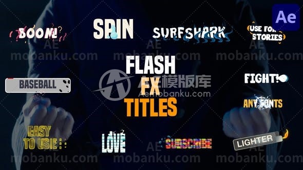 27953快闪二维卡通文字标题动画AE模版Flash FX Titles | After Effects