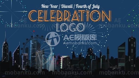 27956庆祝标志-新年快乐AE模版Celebration Logo – Happy New Year / Diwali / Fourth of July