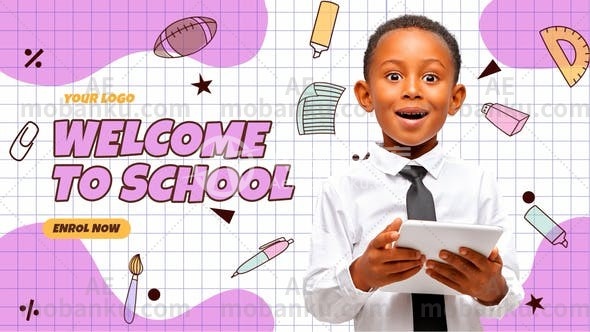 27958开学视频包装AE模版Back too School