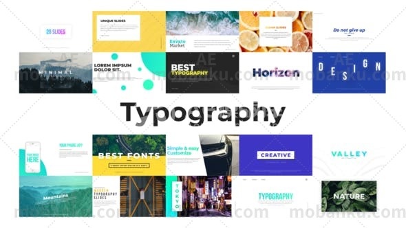 27959创意文字排版动画AE模版Typography Slides