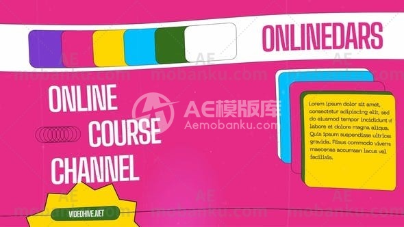 27961在线课程教育平台促销动画AE模版Online Lessons Education Platform Promo