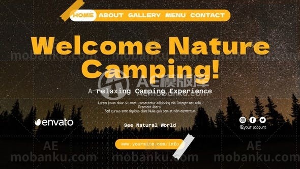 27962旅行和露营动画AE模版Traveling and Camping Slideshow