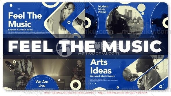 27967音乐视频包装AE模版Feel The Music Intro