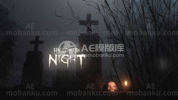 27970万圣节之夜视频包装AE模版Halloween Night